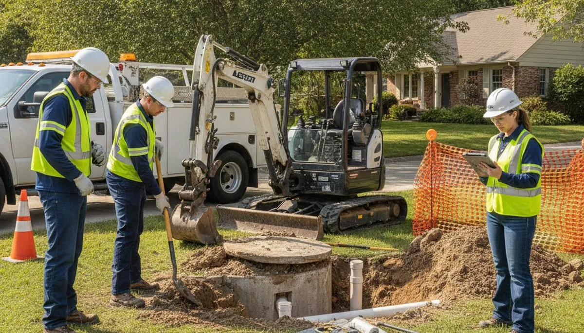 Septic repair service truck for homes in Highland Park, IL by On Call Plumbers